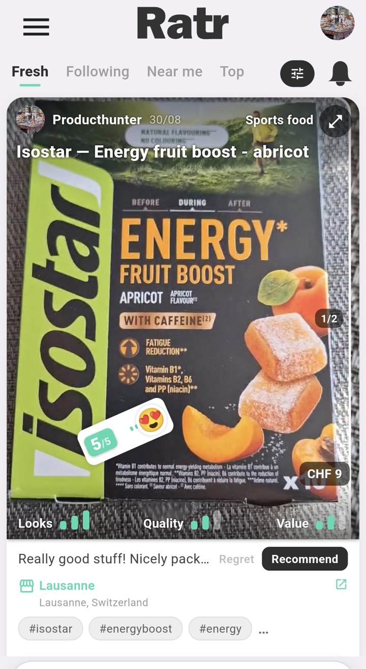 An energy product recommended on Ratr